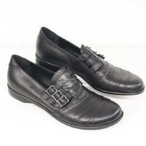 Arnold Churgin Handmade‎ in Italy Black Leather Triple Monk Strap Loafer Sz 38.5